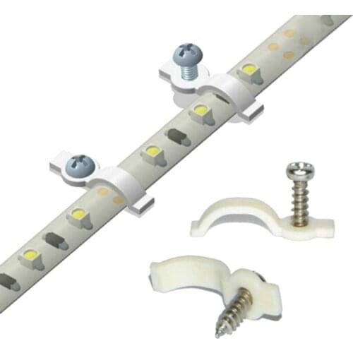 10pcs Arc LED Strip Silicon Clip for Fixing 8mm 10mm Waterproof IP65 3528 3014 5050 RGB LED Tape Light Bracket Clamp with Screws