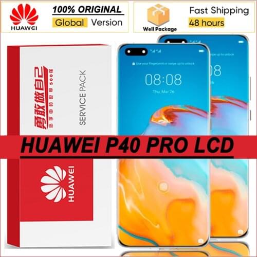 100% Original 6.58'' AMOLED 1200 x 2640 Display with frame for Huawei P40 Pro LCD Touch Screen Digitizer P40pro Repair Parts