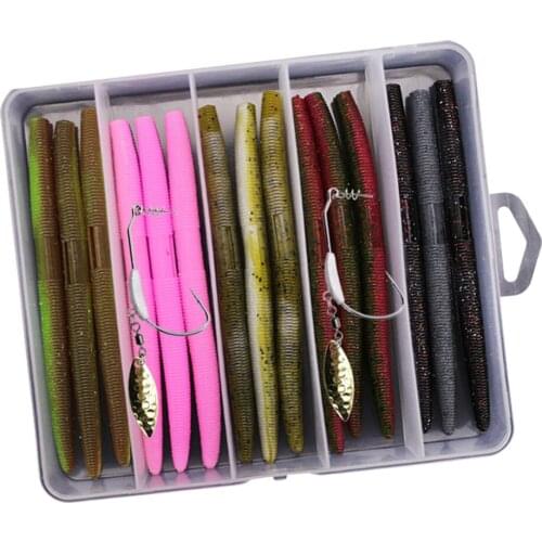 15pcs 13.5cm Imitation Earthworm Soft Lures Grub Worm Fishing Lures Artificial Insect Bait Fishing Tackles for Carp Bass Trout