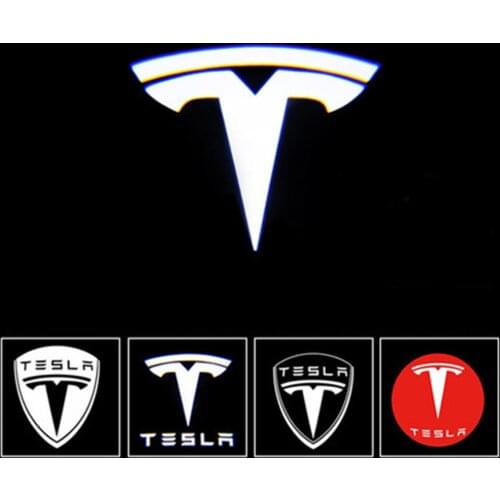 12V Car LED 3D Logo Shadow Light Welcome Light Nano Decorative Signal Lamp For Tesla Model 3 Model X Model S Model Y Accessories