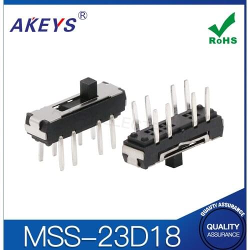 20PCS MSS-23D18 MINI slide switch 2P3T DIP 8 pin 3 position mini toggle switches Shank height 2.0mm micro slide switches