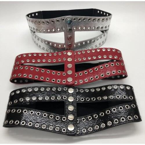 2019 New fashion color Crystal elastic belt Womens Brand Elastic Waistband Female wide Belts For Women Dress accessories SW330