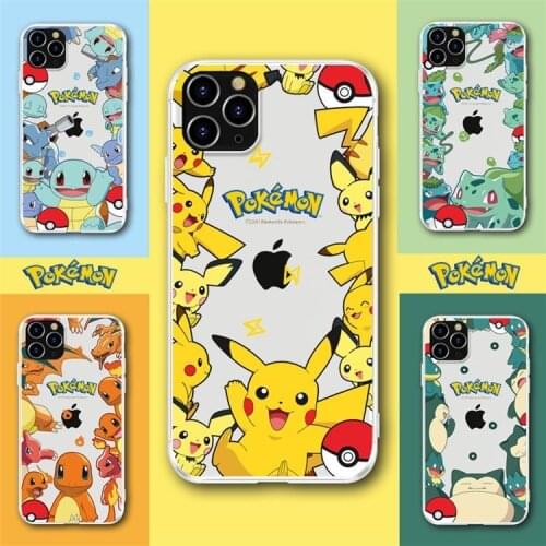 2021Pokemon Pikachu Phone Case for iPhone12/11/ 6 / 6S / 6Plus 7 / 8 / X / XS / XR / XS Max Cute Cartoon Anti-fall Silicone Case