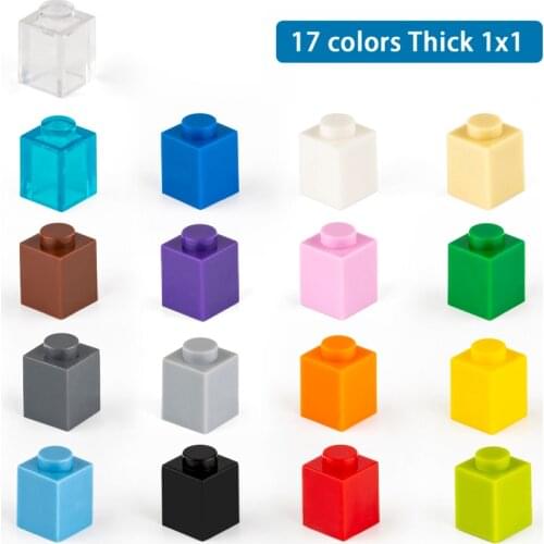 Aquaryta 230pcs DIY Building Blocks 3005 Thick Figures Bricks 1x1 Educational Creative Plastic Toys for Children Gift Sticker