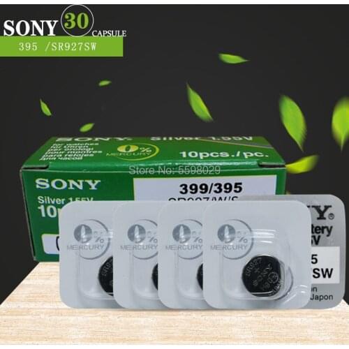 30pcs SONY AG7 L927 395 SR57 SR927SW 195 LR927 399 523 610 613 Button Coin Cell Single grain packing 1.55V Long Life