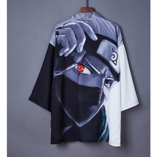 #5087 Cartoon Printed Kimono Jacket Women Cardigan Casual High Street Coat Unisex Loose Thin Streetwear Japanese Kimono Summer