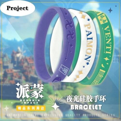 Game Genshin Impact Cosplay accessories Project Paimon Venti sports luminous bracelet Anime jewelry