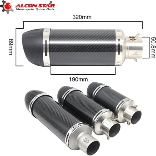 Alconstar 38-51mm Motorcycle Exhaust Muffler Carbon Fiber Leovince Motorbike Muffler Exhaust Escape Moto For Kawasaki Pit Bike
