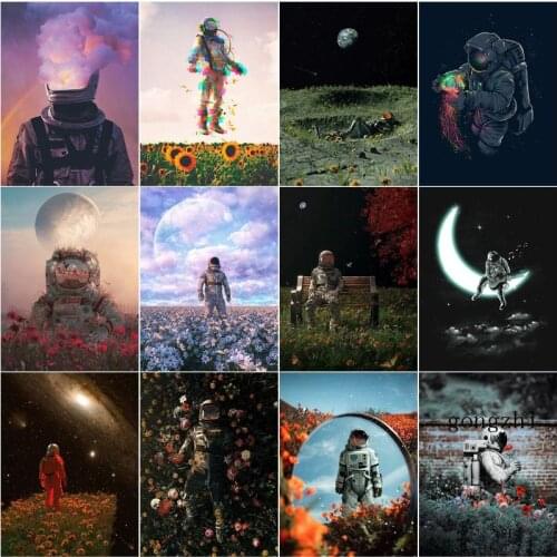 5D Diy Diamond Painting Space Astronaut Dream Ideas Embroidery Cross Stitch Kit Full Round Square Drill Rhinestones Mosaic Decor