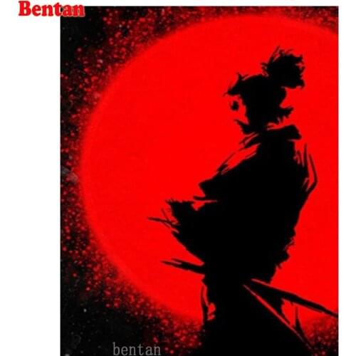 5D DIY Diamond Painting Japanese Samurai Bushido Full Square Round Drill Mosaic Diamond Embroidery Decoration Cross Stitch Kit