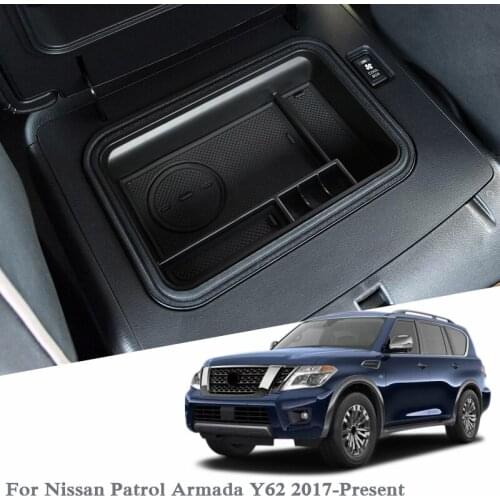 Car Styling For Nissan Patrol Armada Y62 2017-Present LHD Car Center Console Armrest Storage Box Cover Interior Auto Accessories