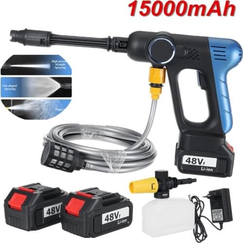 15000mAh Cordless High Pressure Washer Spray Water Gun Car Wash Pressure Water Nozzle Cleaning Machine for Makita 18V Battery
