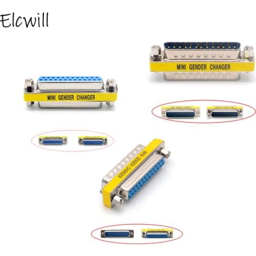 D-SUB DB25 Serial Cable Extended Adapter 25 Pin Socket Parallel Port M-M/M-F/F-F Minitype Changer Connector
