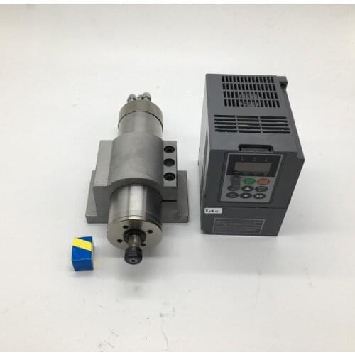 220V 2.2KW 3HP ER16 air cooled 80MM 4 bearing spindle Motor +2.2kw inverter VFD+ bracket kit For CNC Engraving Router