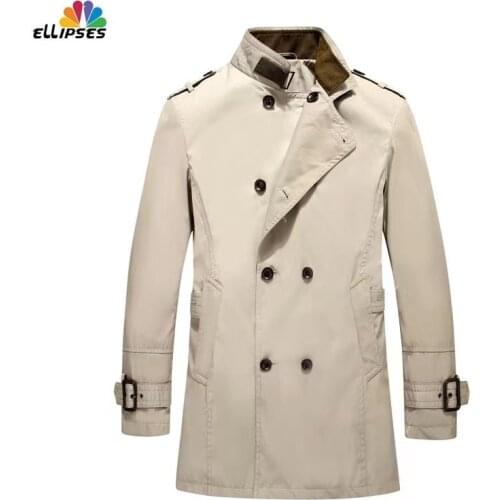 Ellipses Men's Long Trench Coats