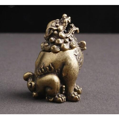 Vintage Design Chinese Style Mini Feng Shui Pixiu Copper Bronze Incense Burner Censer Metal Craft Home Decors Living Room Supply