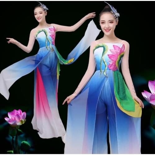 Hanfu classical dance costume female adult Chinese style elegant fan dance umbrella dance Yangko clothing dance costume