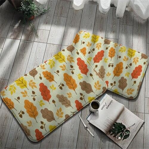 Color Floral Decorative Doormat40*60cm Plant Leaves Flower Pattern Carpet Bathroom Anti-Slip Absorbent Bath Mat Indoor Small Rug