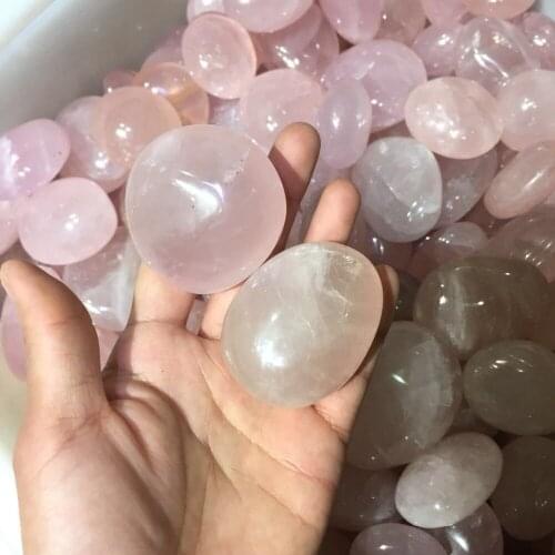 Beautiful natural mineral love rose quartz Crystal gemstone meditation reiki healing palmstone crystal Madagascar wedding gift