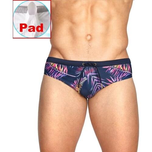 Swim Birefs Swimwear Men Pad Bikini Swimsuit Sexy Push Up Trunks Surf Underwear Penis Pouch Beach Shorts Male Bathing Suit