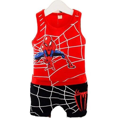 Summer Children Baby Boy Girl Clothes Infant Cartoon Cotton Vest Shorts Toddler Garment Clothing Kid Brand Casual Set Bebes