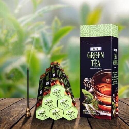 Natural Green Tea Aroma Incense Stick 6 Small Boxes/Big Box India Incense Clean Air Indoor Spices Air Freshener Aromatherapy