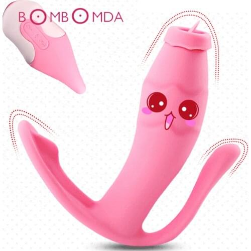 Wearable Vibrator Dildo for Women Heating Tongue Licking Clitoris Wireless Remote Vibrator Adult Sex Toys Clitoris Stimulator