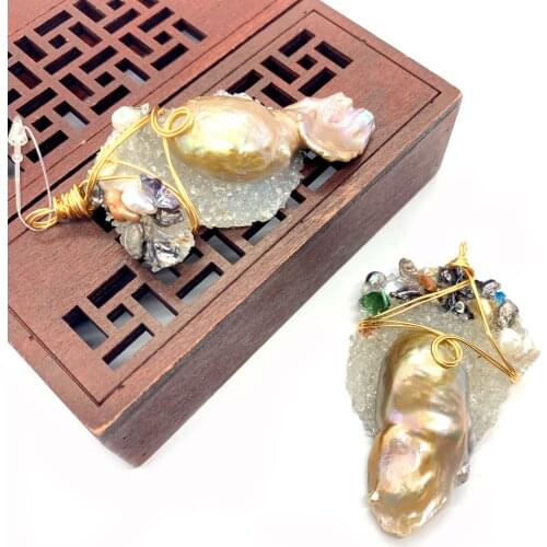 New Irregular Pearl Necklace Pendant Freshwater Pearl Jewelry and Necklace Making Ladies Jewelry Crafts DIY Designer Charm