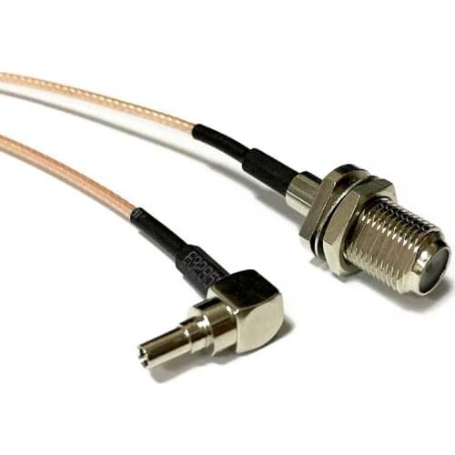 New coaxial cable F female jack to CRC9 right angle connector RG178 cable 15CM adapter wholesale