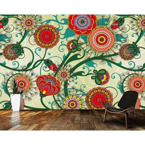 Papel de parede Beautiful flower retro 3d wallpaper,living room bedroom kitchen wall papers home decor restaurant bar mural