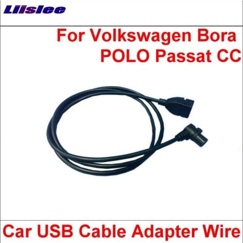 Liislee Original Plugs To USB Adapter Conector For Volkswagen Bora POLO Passat CC Car CD Radio Audio Media Cable Data Wire