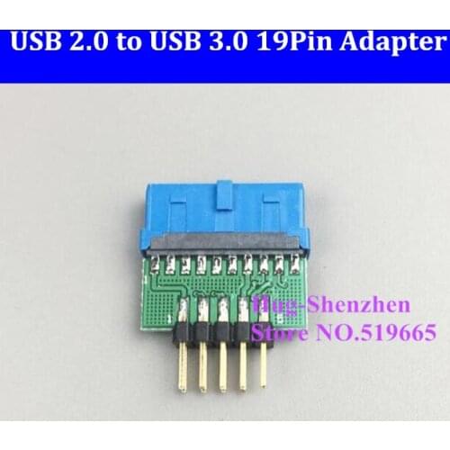 Motherboard Front USB2.0 9 pin 10 pin to USB3.019 pin adapter USB 2.0 9pin /10Pin to USB 3.0 19PIN converter adapter