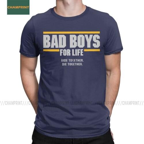 Bad Boys For Life Mens T Shirt Movie Will Smith Cop Actions Vintage Tees Short Sleeve O Neck T-Shirt 100% Cotton Plus Size Tops