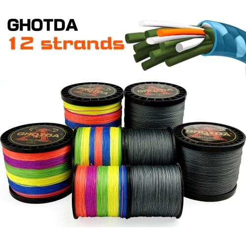 GHOTDA Strong 1000M 500M 300M 12 Strands Weaves PE Braided Fishing Line Multifilament