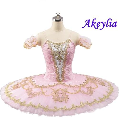 Professional Ballet Tutu Pink princess Classical platter tutu YAGP Jacquard fabric pancake Tutu ballet costume sleeping beauty