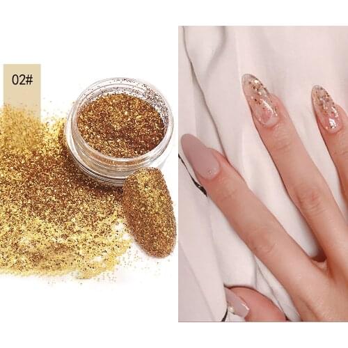 1 Bottle Nail Glitter Powder Pink Gold Silver Holographic White Colorful Nail Glitter Dust For Nails DIY Manicure Decoration