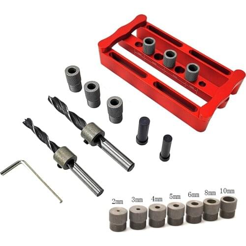 Carpentry Self-Centering Pocket Hole Jig Doweling Jig Drilling Guide Puncher Locator Splicing board DIY Woodworking Tools