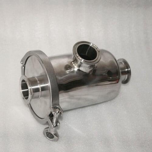 SUS304 Sanitary Pipe Filter Ferrule OD 50.5mm Tri-clamp Strainer Right Angel Filter 100 Mesh Long 205mm