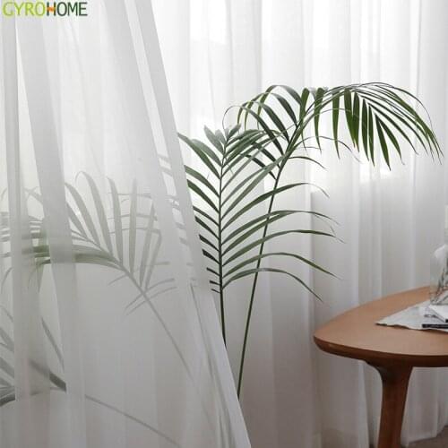 Northern Europe Simple Modern Solid Color Chiffon Sheer Tulle Bedroom Balcony Living Room Window Screen