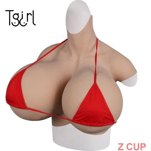 Tgirl Z Cup Silicone Breast Forms Half Body Tight Suit CD Transgender TV
