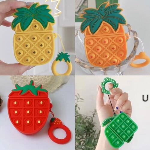 Cactus Relive Stress Fidget Toys Push It Bubble 3D Silicone Case For Airpods 1 2 Soft Protection Cover For Apple Airpods Pro 3