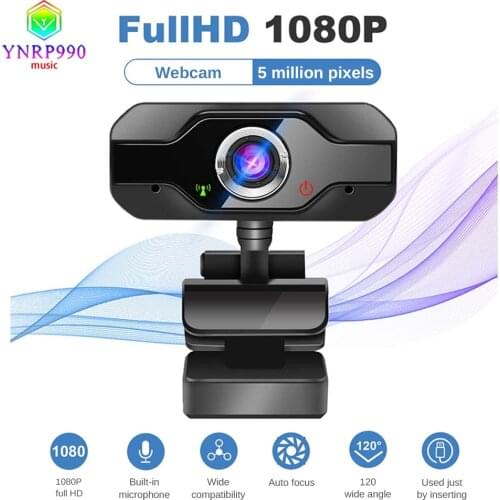 HD 1080P Webcam Mini Computer PC WebCamera with Microphone Rotatable Cameras for Live Broadcast Video Calling Conference Work