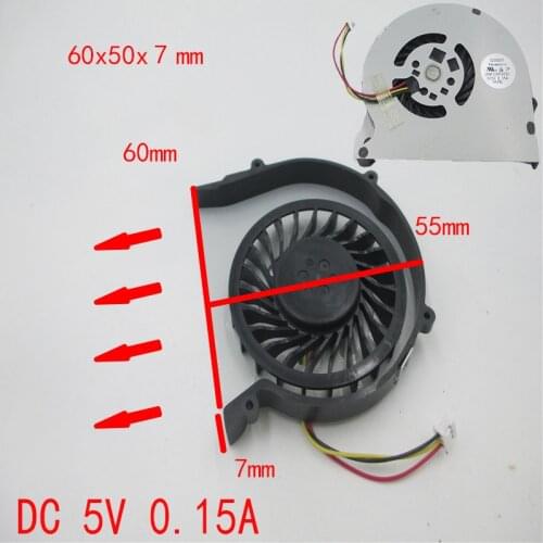 Laptop cpu cooling fan cooler for SONY E233037 UDQFZZH72CS1 DC5V 0.15A 60x50x7mm