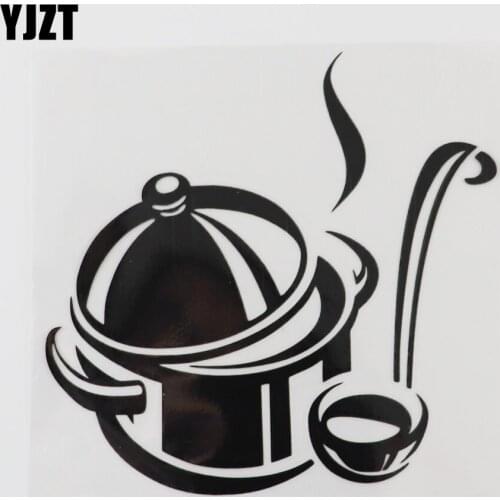 YJZT 14.2CM×13.6CM Kitchen Supplies Car Sticker Cookware Vinyl Decal Black/Silver 13E-0044