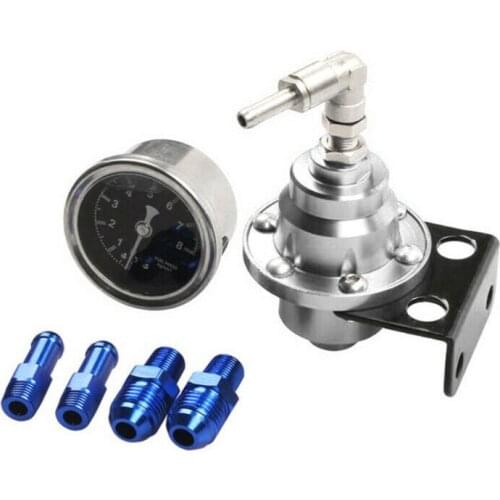 1 Kit AN6 High Pressure Fuel Regulator W/ Boost 8 Straight 1 8NPT Fuel Pressure Regulator With Fuel Pressure Gauge Dropshipping