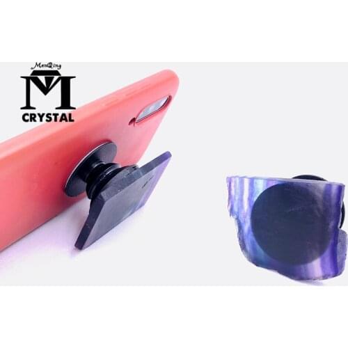 1PC Natural Colorful fluorite Crystal Stone Mobile Phone Holder Quartz Gemstone Mobile Phone Decoration