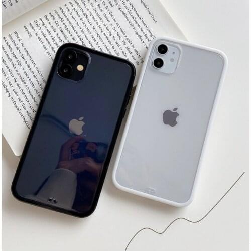 10Pcs for iPhone 6 6S 7 8 X XS XR 11 Pro Max Transparent Soft TPU With Color Frame Phone Case Cover
