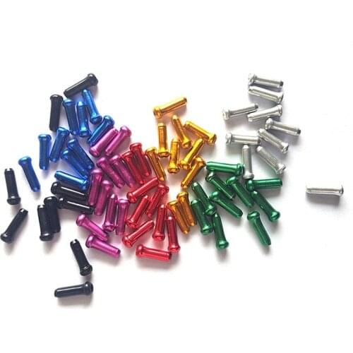 10 pcs Aluminum Alloy Cycling Bike Brake Cable Tips Crimps Bicycles Derailleur Shift Cable End Caps colorful brake caps