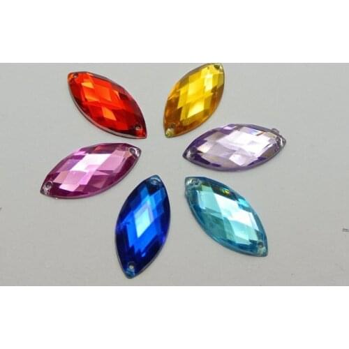 100 Flatback Acrylic Horse Eye Sewing Button Sew On Beads