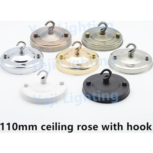 110mm Metal Electroplate Ceiling rose lamp base Retro Vintage Antique Ceiling Rose Hook Plate for Light Bulb Fitting accessories